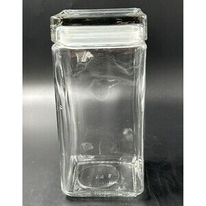 Tall Clear Glass Storage Container with Tight Sealed Lid 9.25 inches Tall